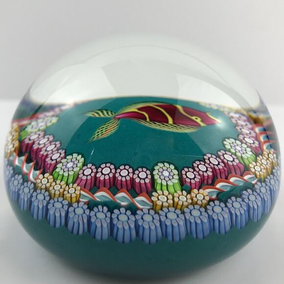 Perthshire Kissing Fish Millefiori Hexagon Twist Aquatic Lampwork SE Paperweight - Picture 4 of 15